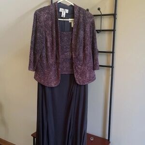Women’s, size 16, long formal purple and black dress